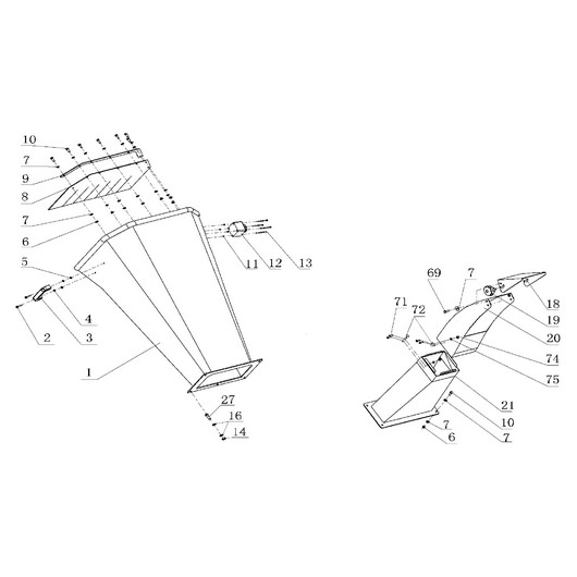 Воронка загрузочная и воронка выпускная Champion CH1211E